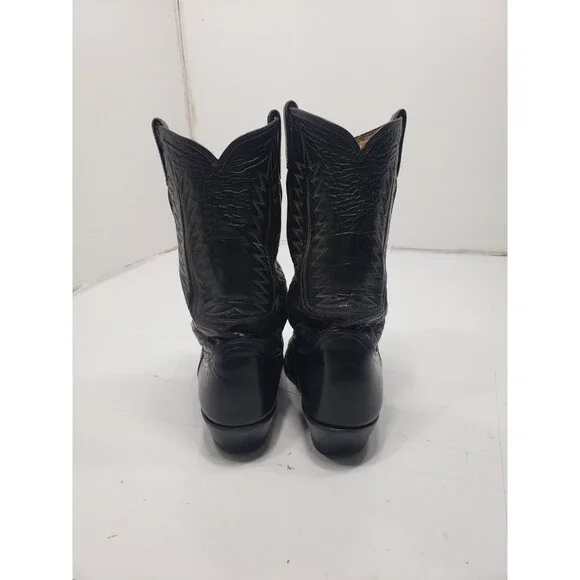 Vintage Tony Lama Mens Black Western Cowboy Size 9D Style 
